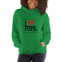 Load image into Gallery viewer, I LOVE PUPS - Unisex Hoodie (Black Logo)
